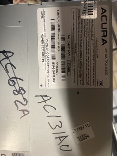 09-14 Acura TL OEM AM FM CD Mp3 DVD HDD Navigation Radio 39100-TK4-A200 AC131AU - Thumbnail 5