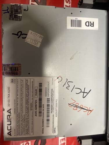 2009-2011 ACURA TL NAVIGATION CD AM FM SAT AC Control 39100-TK4-A200 AC131 AC131 - Thumbnail 4