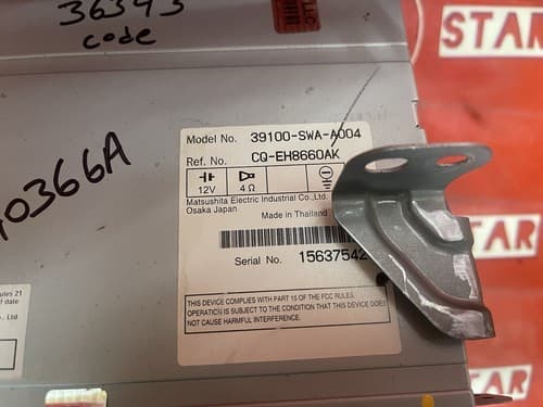 NEW 2007-2011 HONDA CRV CR-V Radio MP3 6 CD Player 1XN0 39100-SWA-A004 HO160U - Thumbnail 4