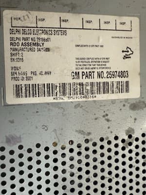 Chevrolet GMC Buick Radio Stereo 25974803 MP3 CD Player AUX OEM 25974803 GM179U - Thumbnail 6