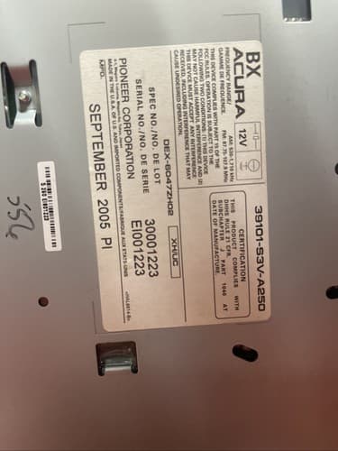 05 06 ACURA MDX Navigation System Radio 6 CD Player 39100-S3V-A250 AC105EU - Thumbnail 6