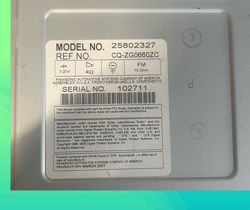 2007 Saturn Outlook OEM Radio MP3 DVD CD Player Auxiliary Input 25802327 GM108U - Thumbnail 4