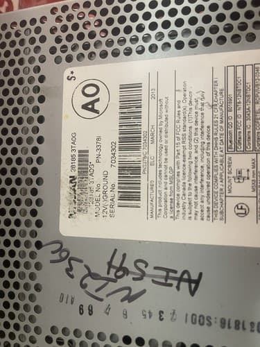 2013 2014 Nissan Altima Radio Cd Player AUX 28185 3TA0G OEM PN-3378I NI236U - Thumbnail 3