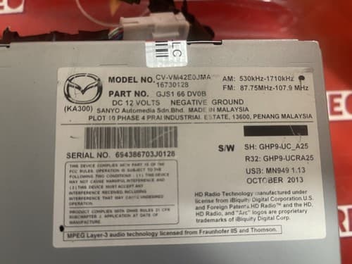 2014 - 2016 Mazda 6 OEM AM FM CD Player Touchscreen Navigation Receiver MA122U - Thumbnail 4