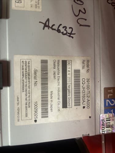 2009 Acura TSX FM AM CD Player OEM Radio Head Unit 39100-TL2-A000 1XA3 AC103U - Thumbnail 5