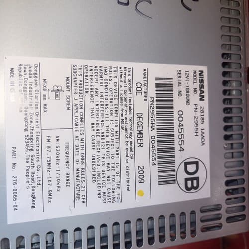 Nissan Murano CD Player Radio Receiver Unit , 28185 1AA0A , CY25D NI189CU - Thumbnail 5