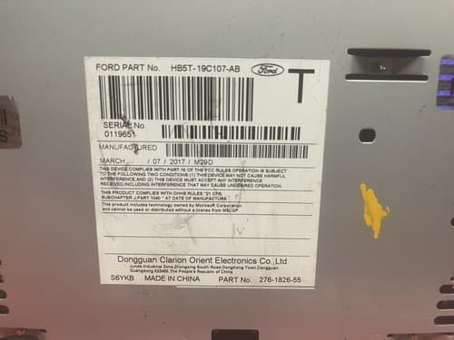 2017 FORD EXPLORER radio receiver AM-FM-CD HB5T-19C107-AB. FO210U - Thumbnail 6