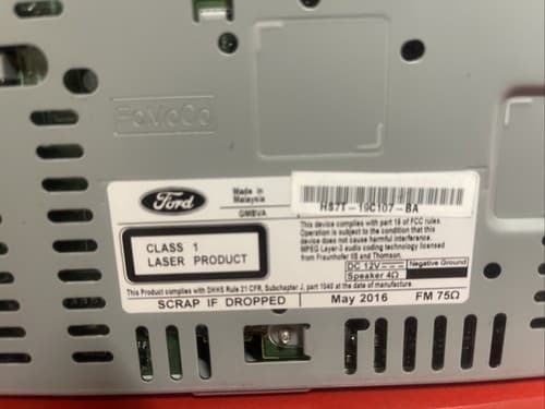 2017 - 2019 Ford Fusion OEM Multi Media AM FM SAT CD Radio Receiver FO250U - Thumbnail 5