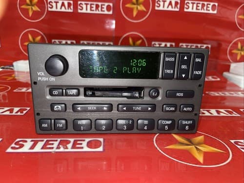 Ford Car Stereo AM FM Cassette Deck 2001-02 Lincoln Town Car 1W1F-18C870-DB OEM - Thumbnail 3