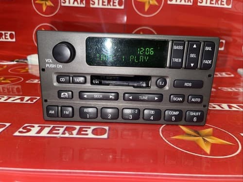 Ford Car Stereo AM FM Cassette Deck 2001-02 Lincoln Town Car 1W1F-18C870-DB OEM - Thumbnail 2