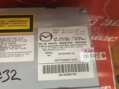 2008-2010 Mazda 5 OEM Front Center Dash AM FM Radio CD Player CD8466AR0 MA116U - Thumbnail 5