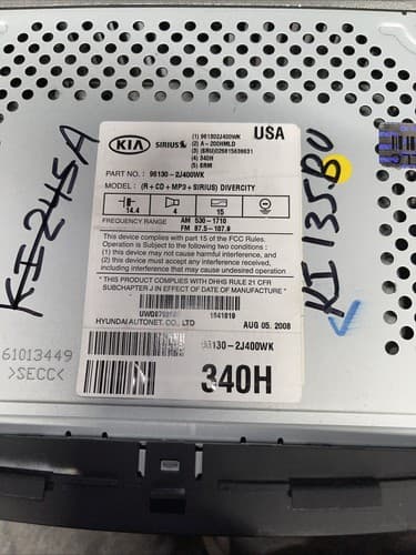 2009 KIA BORREGO RADIO RECEIVER CD PLAYER AUX OEM 96130-2J400WK KI135BU - Thumbnail 5