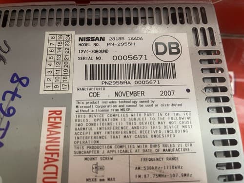Nissan Murano CD Player Radio Receiver Unit , 28185 1AA0A , CY25D NI189U - Thumbnail 5
