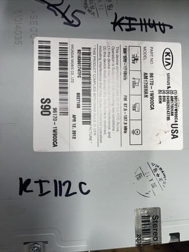 2012 2013 2014 2015 KIA RIO AM/FM RADIO RECIEVER OEM 961701W900CA KI112CU - Thumbnail 4