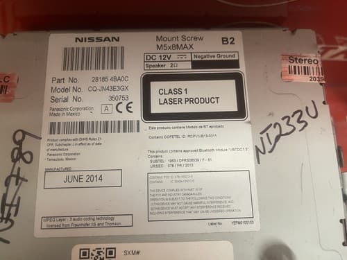 2014-2015 ROGUE EXCEPT SPORT OEM Radio Player Display Receiver 28185 4BA0C NI233 - Thumbnail 5