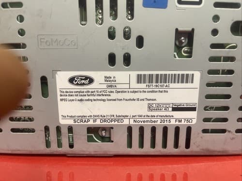 2016-2017 FORD FUSION OEM Radio Display Receiver AM FM CD FS7T-19C107-AC FO171U - Thumbnail 5