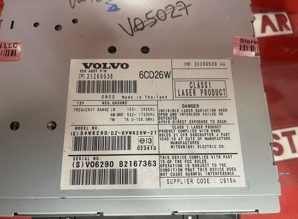 2007-2009 Volvo XC90 AM-FM Radio with Single Disc CD 31260536 VO122CU - Thumbnail 5