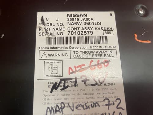 2007 - 2009 NISSAN Altima OEM BOSE Navigation Radio 6 CD MP3 CD Player NI173U - Thumbnail 5