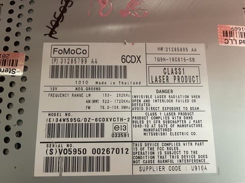 VOLVO S80 2009 3.0i-T6 LHD CD PLAYER OEM 31285799AA / 31285805AA VO119U - Thumbnail 4