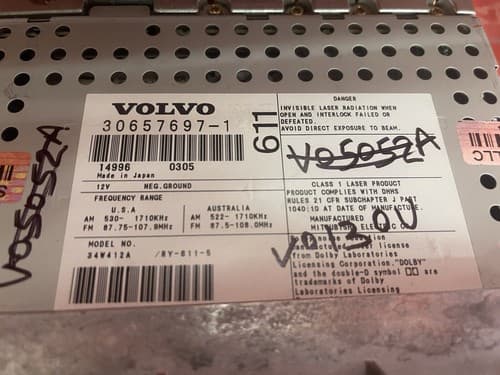 1999-2004 Volvo S80 RADIO CD CASSETTE With Telephone Module Control HU-611 VO130 - Thumbnail 3