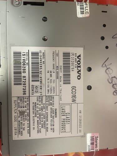 2008 2009 Fits Aston Martin Vantage Radio Audio CD Player Oem 31266764 VO104U - Thumbnail 4