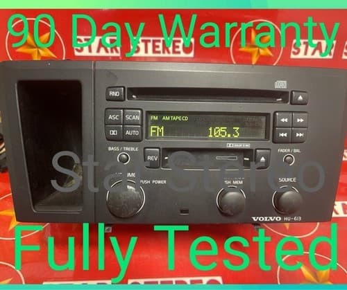 Volvo 01-05 V70 S60 CD/CS Player AMFM Radio black OEM 8651153-1 HU-613 VO129U - Image 1