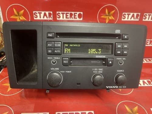 Volvo 01-05 V70 S60 CD/CS Player AMFM Radio black OEM 8651153-1 HU-613 VO129U - Thumbnail 4