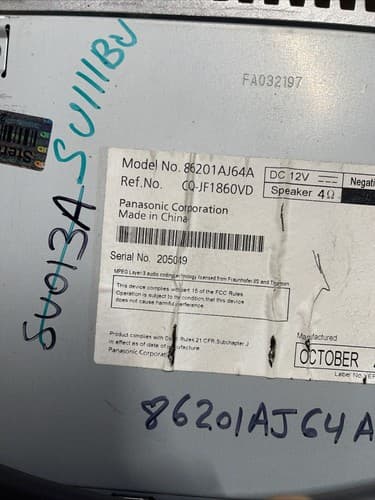 Subaru Legacy 2010-12 AMFM Radio mp3 CD Receiver PE645U1 PN 86201AJ64A SU111BU - Thumbnail 6