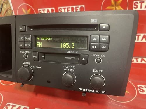 Volvo 01-05 V70 S60 CD/CS Player AMFM Radio black OEM 8651153-1 HU-613 VO129U - Thumbnail 3