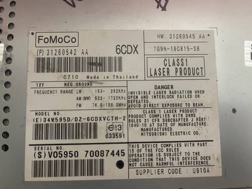 2008 - 2010 Volvo S80 CX70 CD Player Radio Receiver 31260542 AA VO113U - Thumbnail 5