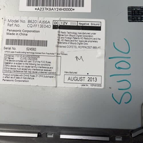 Subaru Legacy Outback Radio HD Satellite AUX Cd Player MP3 WMA PE627U1 SU101CU - Thumbnail 6