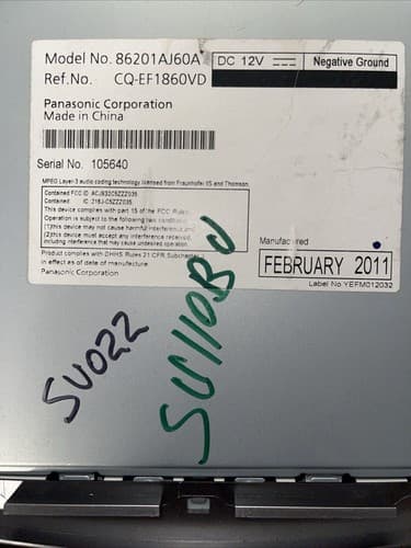 2010-12 Subaru Legacy AM FM Radio XM 6 CD Player 86201AJ60A / PE605U6 SU110BU - Thumbnail 6