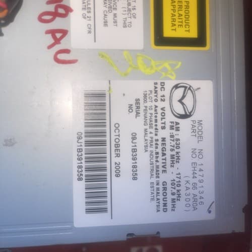 2010 Mazda CX-7 AM/FM CD MP3 SAT Radio OEM 14791346 EH44 66 AR0A MA118AU - Thumbnail 6