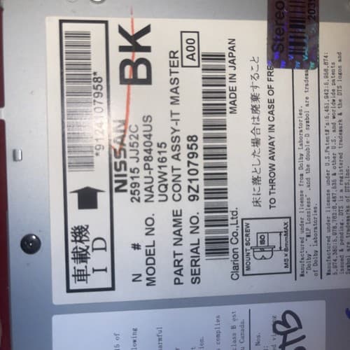 2010 2011 Infiniti G37 Radio MP3 AM/FM 6 CD Navigation GPS 25915-JJ52C NI174AU - Thumbnail 4