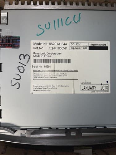 Subaru Legacy 2010-12 AMFM Radio mp3 CD Receiver PE645U1 PN 86201AJ64A SU111CU - Thumbnail 6