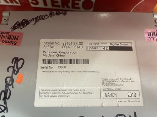 2010-2013 Suzuki Kizashi AM FM CD Player Radio Receiver OEM 39101-57L00 SUZ108U - Thumbnail 5