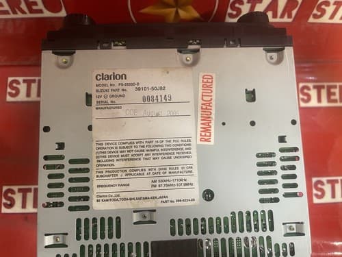 GENUINE SUZUKI 39101-50J82 AM/FM/TUNER/6DISK CD PLAYER CLAION PS-2533D-D SUZ113U - Thumbnail 6