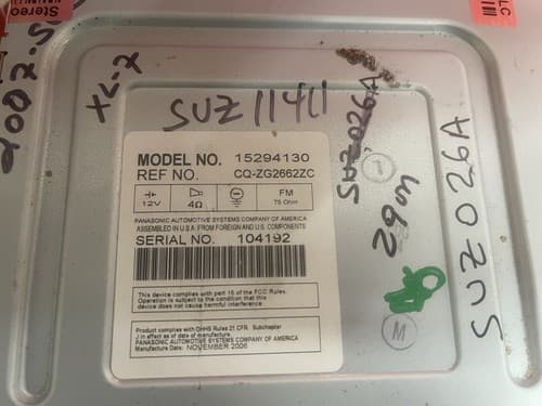 Unlocked Suzuki 2007-2008 Vitara Radio AM FM CD DVD W/Aux 15294130 SUZ114U - Thumbnail 5