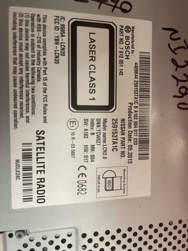 2013-2016 Nissan Altima OEM BOSE Touch Screen Navigation AM FM XM Receiver NI229 - Thumbnail 6