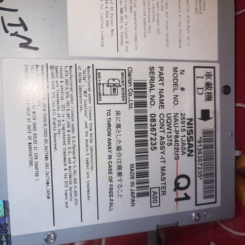 11-13 INFINITI EX35 G25 G37 M35h M37 M56 QX56 RADIO CD OEM 25915-1JA0A NI195U - Thumbnail 4