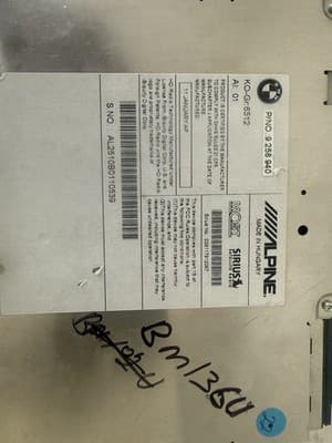 2011-2013 BMW X3 Radio Stereo Alpine Satellite 9 258 940 1 din Disc CD Player - Thumbnail 6