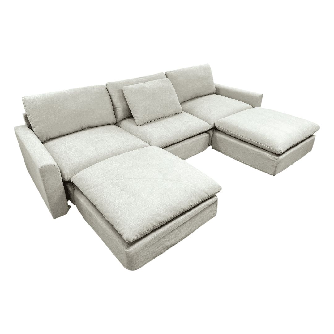 Burrow Russet 4-Piece Reversible Chaise Sectional with Ottoman - Thumbnail 5