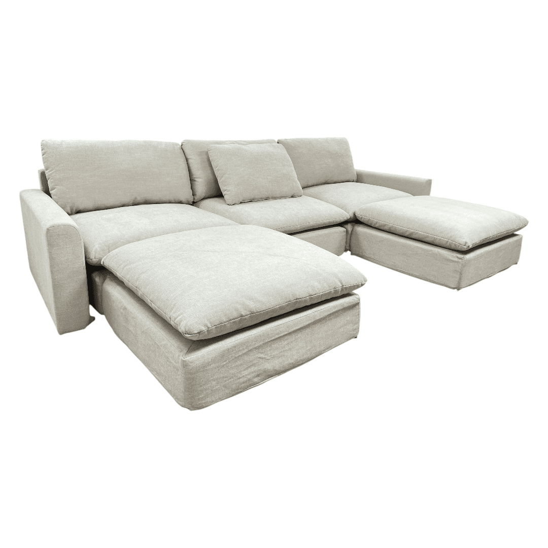 Burrow Russet 4-Piece Reversible Chaise Sectional with Ottoman - Thumbnail 8