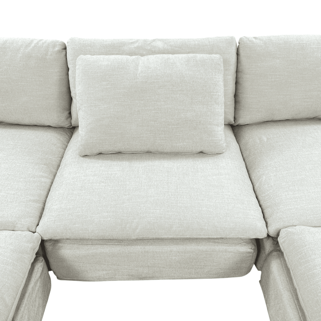 Burrow Russet 4-Piece Reversible Chaise Sectional with Ottoman - Thumbnail 13