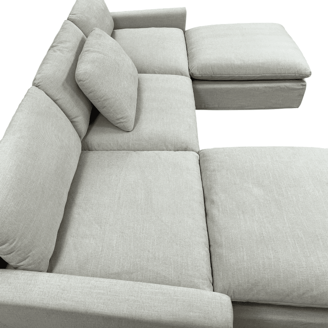 Burrow Russet 4-Piece Reversible Chaise Sectional with Ottoman - Thumbnail 12