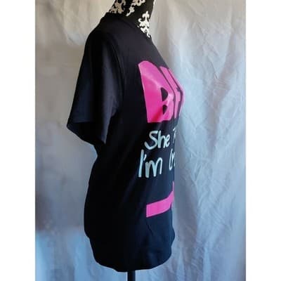 BFF She Thinks I'm Crazy Adult T-Shirt Black Size Small - Thumbnail 5