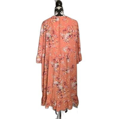 MOA MOA Women's Floral Print Knee Length Dress Multicolor Spring Casual - Thumbnail 4