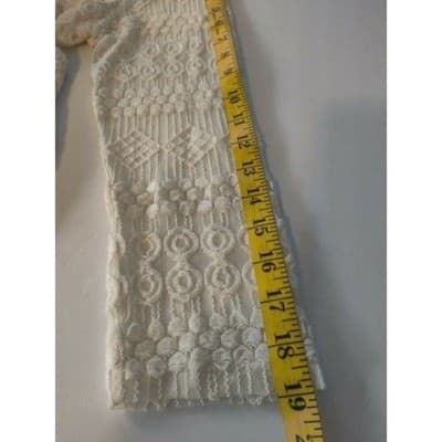 AUW Lace Long Sleeve Sheath Dress Scoop Neck Cream Womens Size Medium - Thumbnail 8