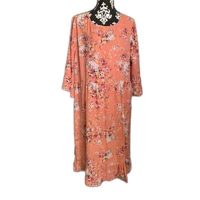 MOA MOA Women's Floral Print Knee Length Dress Multicolor Spring Casual - Image 1