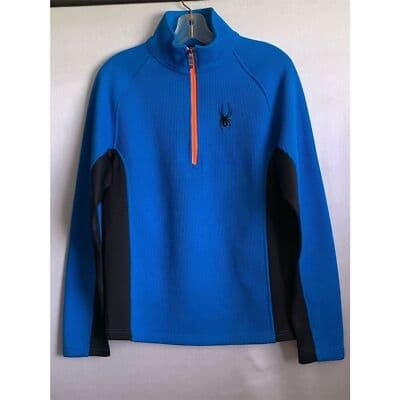 Spyder Men's Blue Pullover Sweater Size S Mock Neck Long Sleeve - Image 1